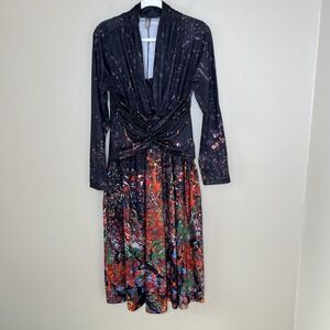 Women's Dress Whimsigoth Art To Wear Abstract‎ Evening Dark Romantic Long Sleeve